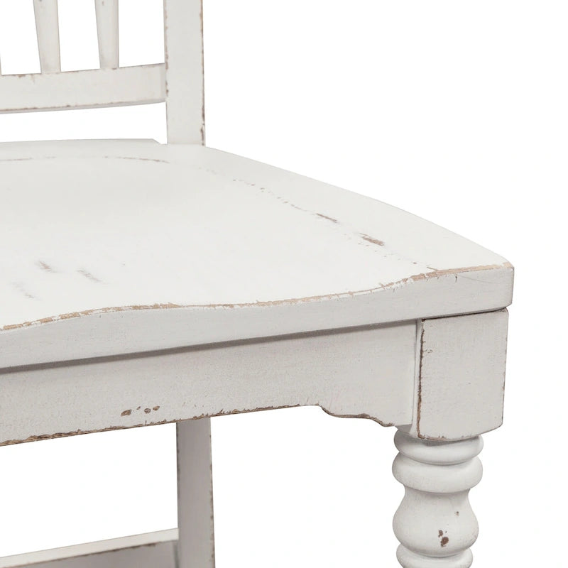 Ensemble de table de rassemblement Magnolia Manor Antique White Weathered Bark Opt 5 pièces