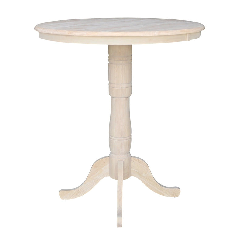 Table piédestal ronde, hauteur bar, non finie, 36 pouces, International Concepts