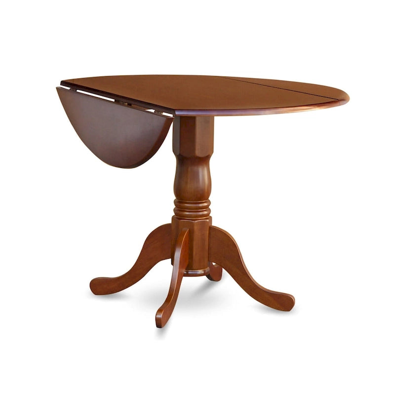East West Furniture Ensemble de salle à manger 5 pièces comprenant une table de salle à manger ronde et 4 chaises de cuisine, marron clair (options de siège)