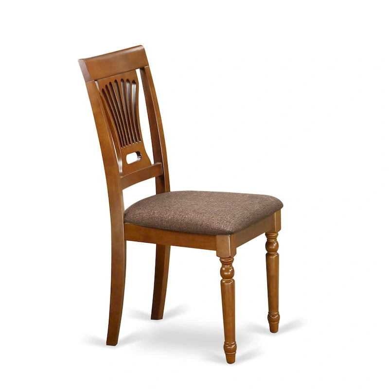 East West Furniture Ensemble de salle à manger 5 pièces comprenant une table de salle à manger ronde et 4 chaises de cuisine, marron clair (options de siège)