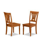 East West Furniture Ensemble de salle à manger 5 pièces comprenant une table de salle à manger ronde et 4 chaises de cuisine, marron clair (options de siège)