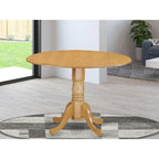 Table de salle à manger East West Furniture Dublin - un plateau de table rond en bois avec abattant et piédestal, (Options de finition)