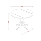 Table de salle à manger East West Furniture Dublin - un plateau de table rond en bois avec abattant et piédestal, (Options de finition)