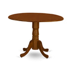 Table de salle à manger East West Furniture Dublin - un plateau de table rond en bois avec abattant et piédestal, (Options de finition)