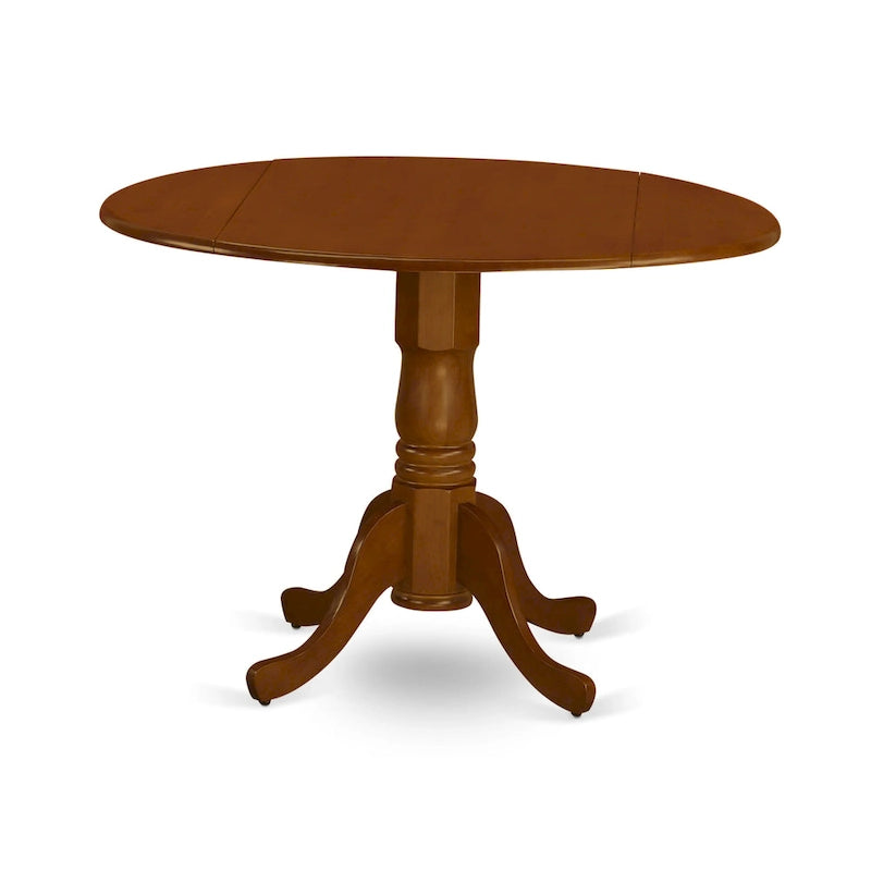 Table de salle à manger East West Furniture Dublin - un plateau de table rond en bois avec abattant et piédestal, (Options de finition)