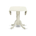 Table de salle à manger East West Furniture Dublin - un plateau de table rond en bois avec abattant et piédestal, (Options de finition)