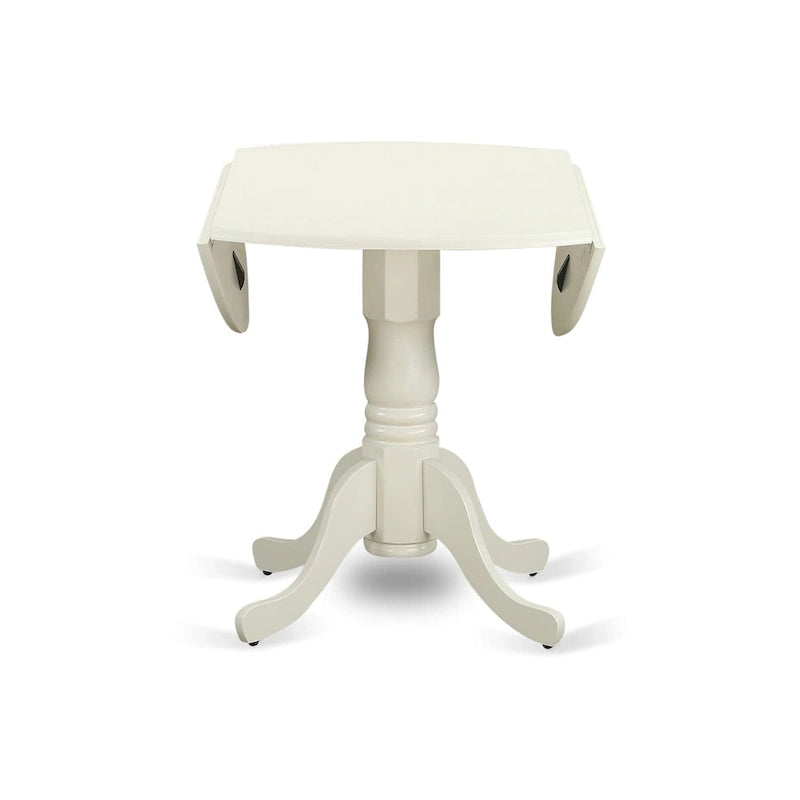 Table de salle à manger East West Furniture Dublin - un plateau de table rond en bois avec abattant et piédestal, (Options de finition)