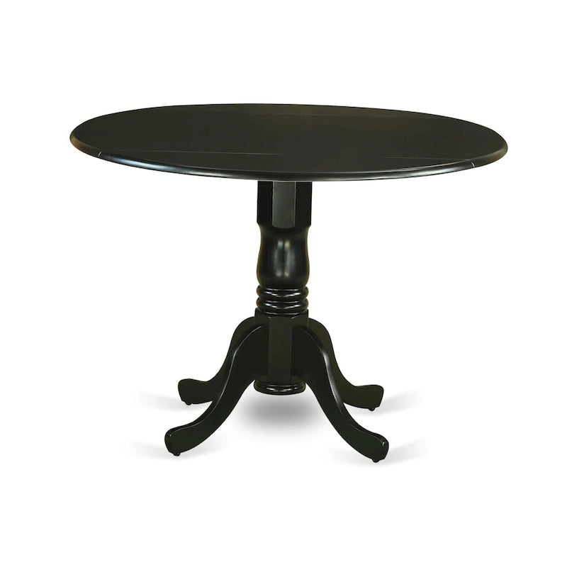 Table de salle à manger East West Furniture Dublin - un plateau de table rond en bois avec abattant et piédestal, (Options de finition)