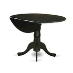 Table de salle à manger East West Furniture Dublin - un plateau de table rond en bois avec abattant et piédestal, (Options de finition)