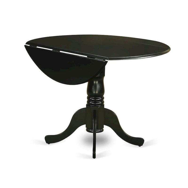 Table de salle à manger East West Furniture Dublin - un plateau de table rond en bois avec abattant et piédestal, (Options de finition)