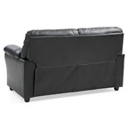 Causeuse en similicuir noir, canapé contemporain 2 places