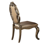 Chaise de salle à manger 66 cm, similicuir, lot de 2, or champagne