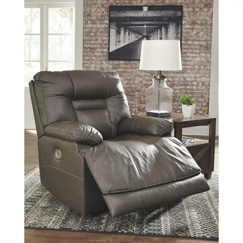 Wurstrow - Fauteuil inclinable motorisé contemporain avec appuie-tête réglable - Smoke