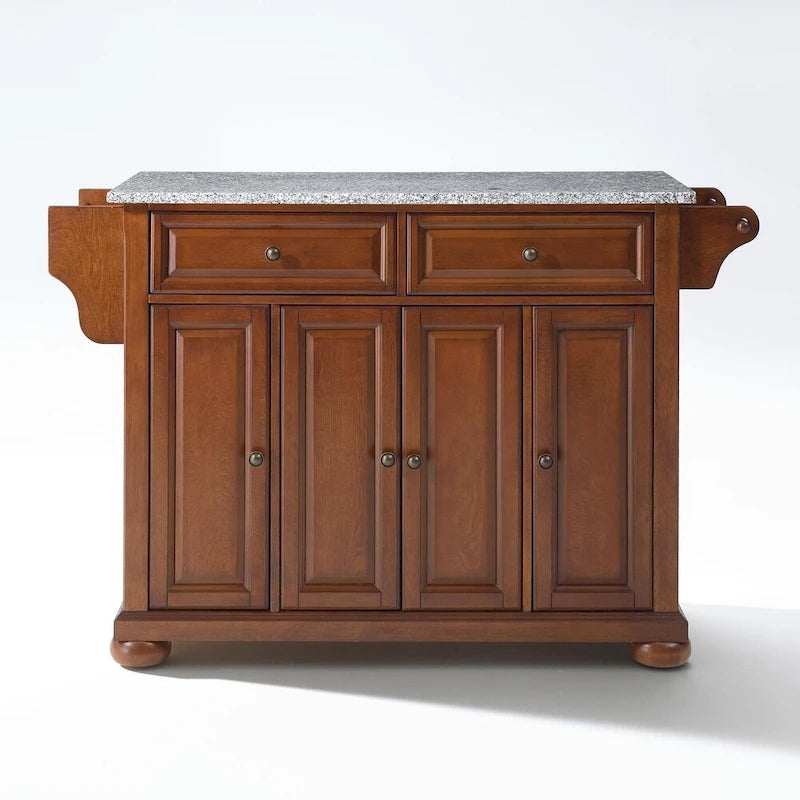 Îlot de cuisine Crosley Alexandria avec plateau en granit massif, finition Cerisier Classique - 51,5 L x 18 P x 34 H