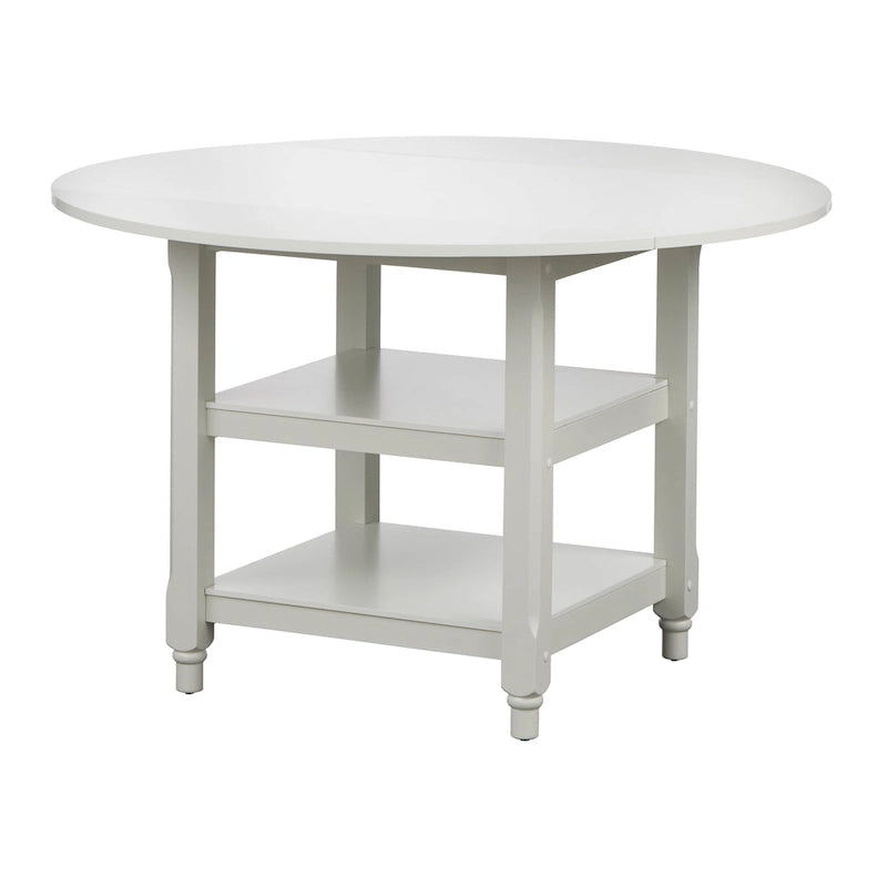 Table à manger ronde blanche style cottage simple