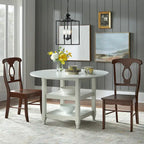 Table à manger ronde blanche style cottage simple