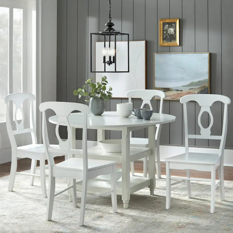 Table à manger ronde blanche style cottage simple