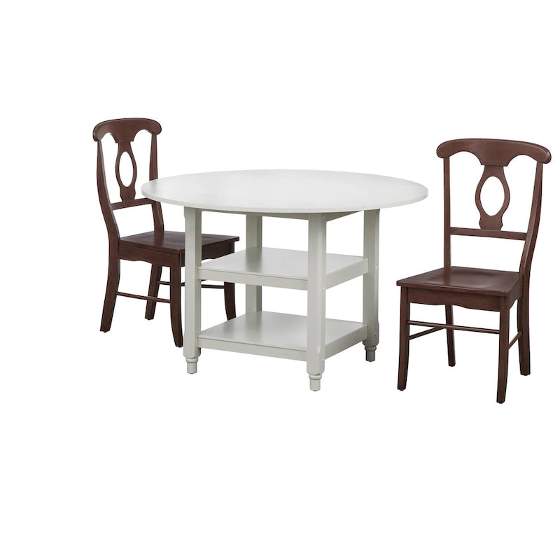 Table à manger ronde blanche style cottage simple