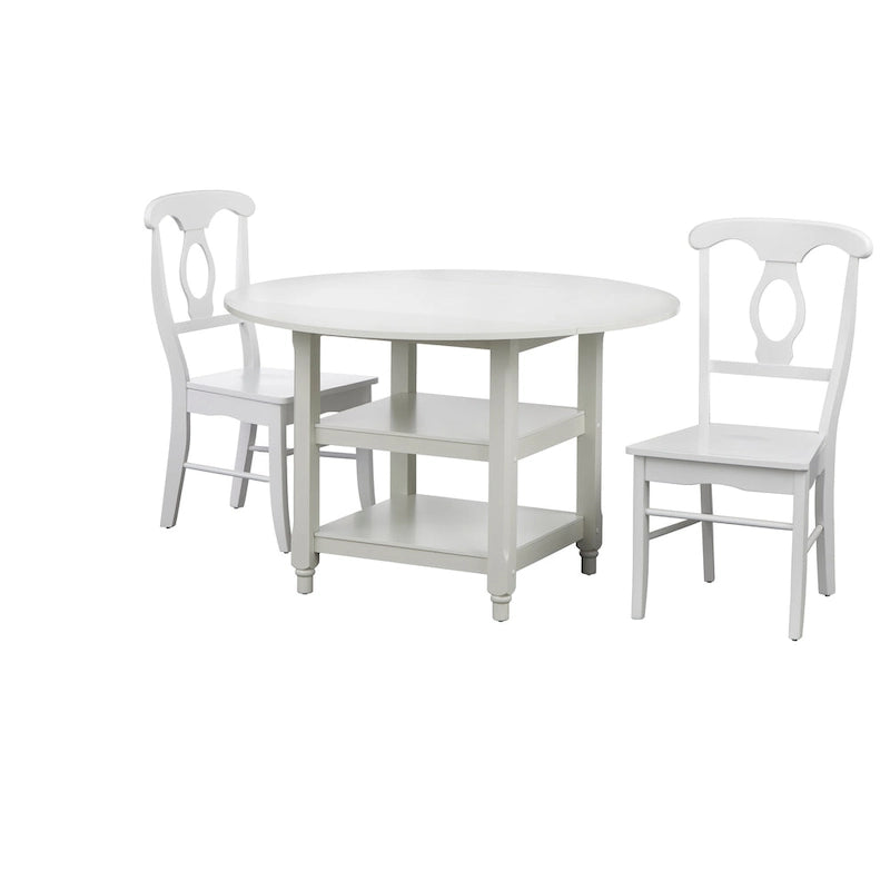 Table à manger ronde blanche style cottage simple
