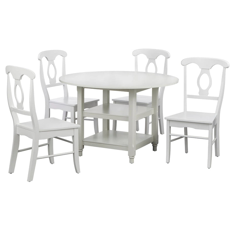 Table à manger ronde blanche style cottage simple
