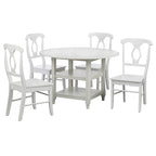 Table à manger ronde blanche style cottage simple