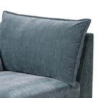 Fauteuil d'angle modulaire Rio 84 cm à bras unique, 2 coussins lombaires, bleu ardoise