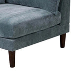 Fauteuil d'angle modulaire Rio 84 cm à bras unique, 2 coussins lombaires, bleu ardoise