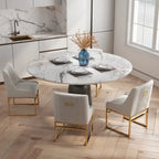 SEYNAR Chaises de salle à manger contemporaines en velours avec pieds en métal, lot de 4