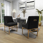 SEYNAR Chaises de salle à manger contemporaines en velours avec pieds en métal, lot de 4