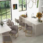 SEYNAR Chaises de salle à manger contemporaines en velours avec pieds en métal, lot de 4