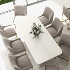 SEYNAR Chaises de salle à manger contemporaines en velours avec pieds en métal, lot de 4