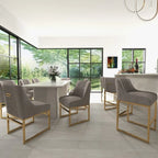 SEYNAR Chaises de salle à manger contemporaines en velours avec pieds en métal, lot de 4