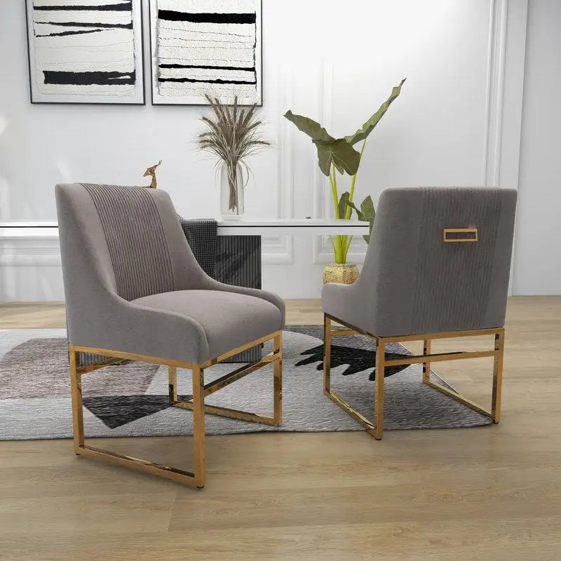 SEYNAR Chaises de salle à manger contemporaines en velours avec pieds en métal, lot de 4