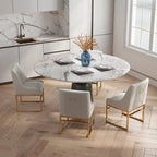 SEYNAR Chaises de salle à manger contemporaines en velours avec pieds en métal, lot de 4