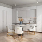 SEYNAR Chaises de salle à manger contemporaines en velours avec pieds en métal, lot de 4