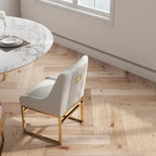 SEYNAR Chaises de salle à manger contemporaines en velours avec pieds en métal, lot de 4