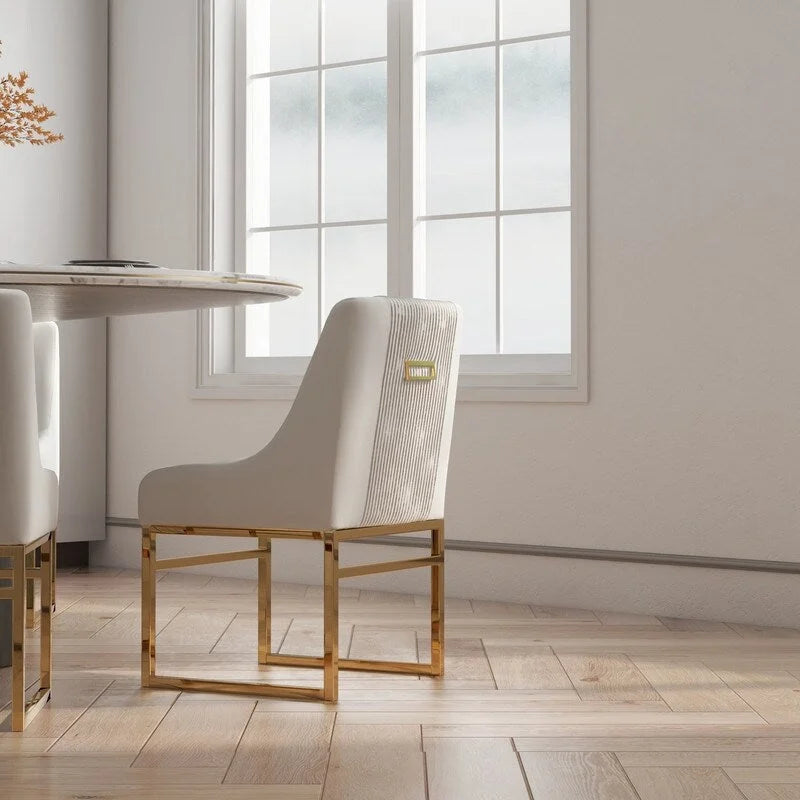 SEYNAR Chaises de salle à manger contemporaines en velours avec pieds en métal, lot de 4