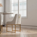 SEYNAR Chaises de salle à manger contemporaines en velours avec pieds en métal, lot de 4