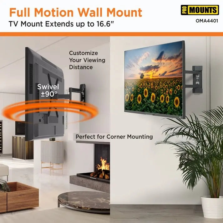 Support mural TV articulé ProMounts - 24-60