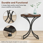 Petite table d'appoint ronde moderne avec cadre en métal doré et placage en faux marbre, en bois composite, pour le salon