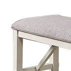 Banc de salle à manger capitonné gris, style ferme, 2-3 places, cadre en bois d'hévéa