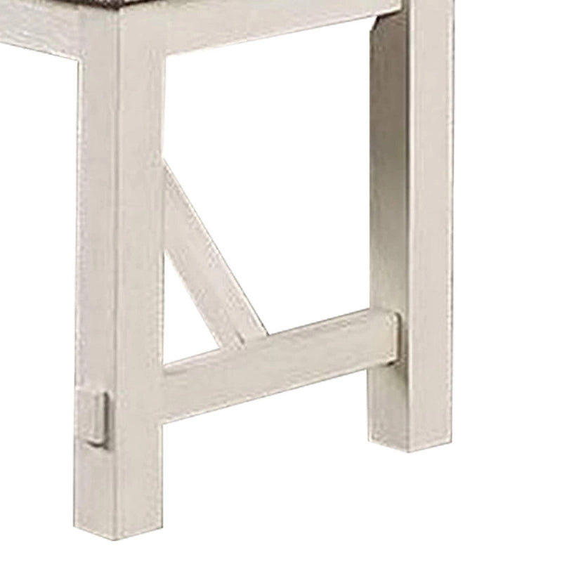 Banc de salle à manger capitonné gris, style ferme, 2-3 places, cadre en bois d'hévéa