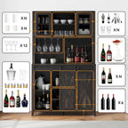 Meuble à vin de style campagnard de 42,5 pouces avec porte coulissante de grange – 15,7P x 42,5L x 69,6H