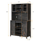 Meuble à vin de style campagnard de 42,5 pouces avec porte coulissante de grange – 15,7P x 42,5L x 69,6H