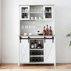 Meuble à vin de style campagnard de 42,5 pouces avec porte coulissante de grange – 15,7P x 42,5L x 69,6H