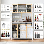 Meuble à vin de style campagnard de 42,5 pouces avec porte coulissante de grange – 15,7P x 42,5L x 69,6H