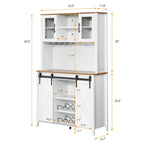 Meuble à vin de style campagnard de 42,5 pouces avec porte coulissante de grange – 15,7P x 42,5L x 69,6H