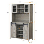 Meuble à vin de style campagnard de 42,5 pouces avec porte coulissante de grange – 15,7P x 42,5L x 69,6H