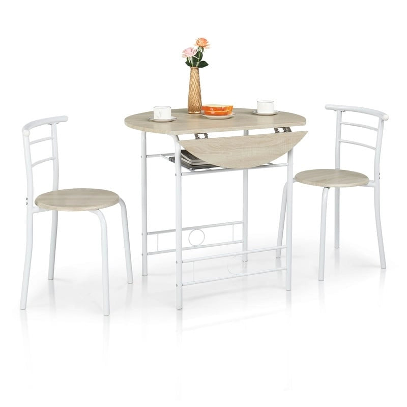 Table de salle à manger abattante de 80 cm pour petit espace, ensemble table de cuisine pour 2 personnes