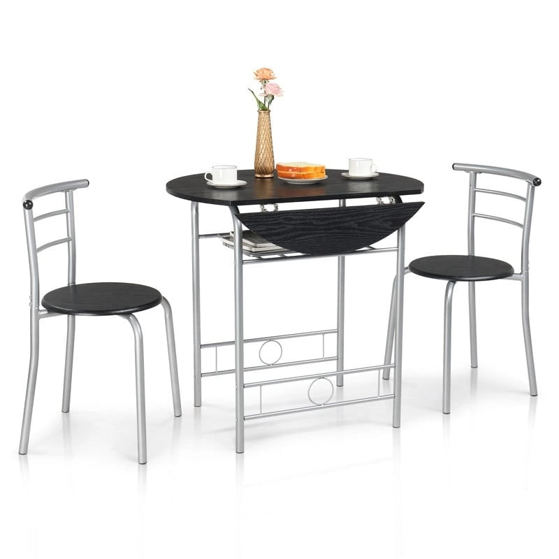 Table de salle à manger abattante de 80 cm pour petit espace, ensemble table de cuisine pour 2 personnes